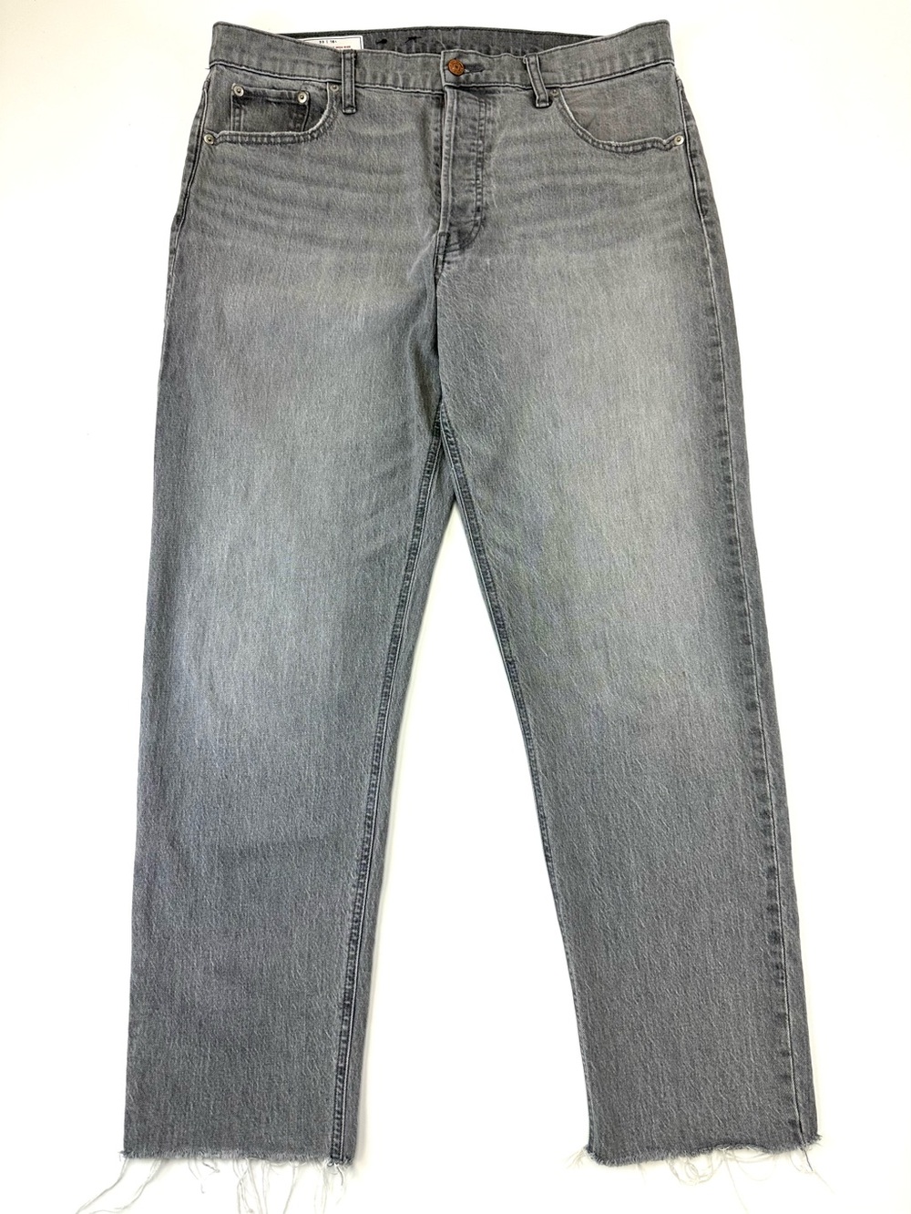 Gap Cheeky Straight Jeans High Rise Button Fly Sky Gray Grey Denim Size 16